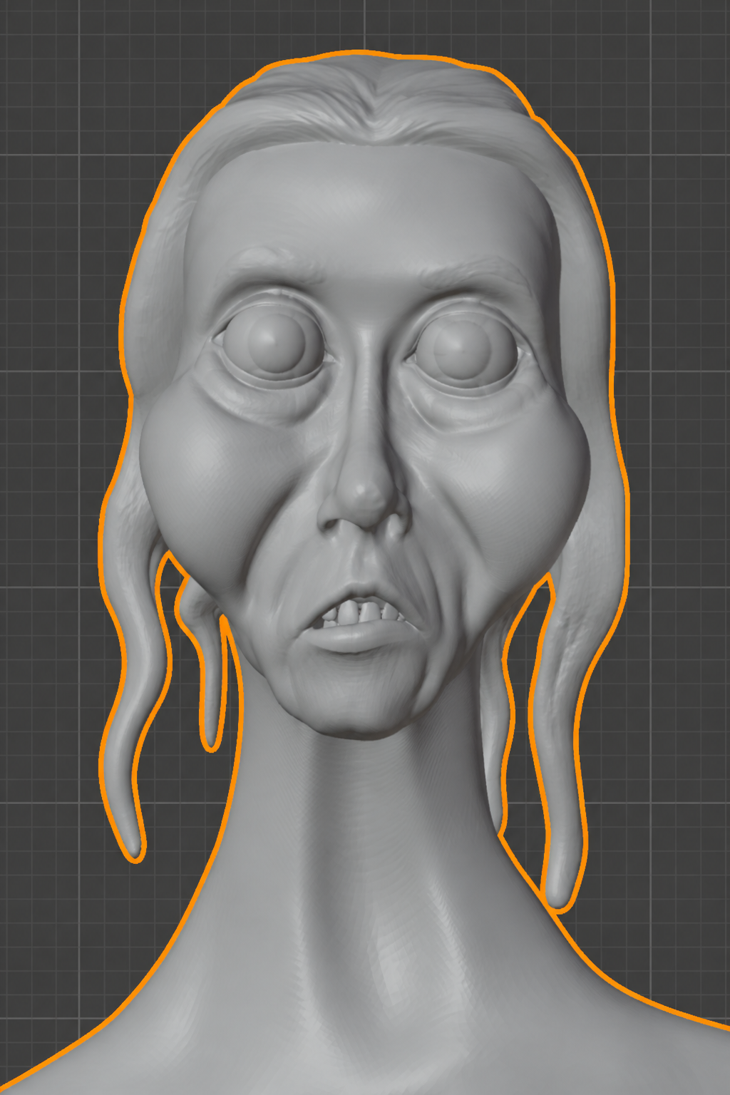 Head and shoulders preview of Blender model 1